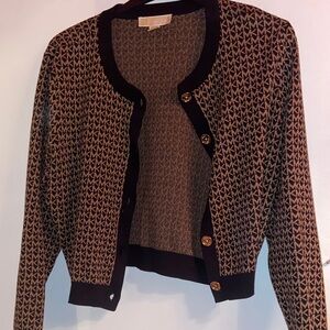MICHAEL Michael Kors Black and Brown Patterned Cardigan
